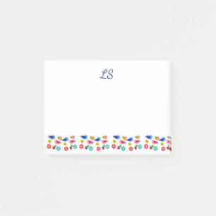 Post-it® Oiseaux et fleurs printemps motif blanc