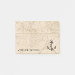 Post-it® Old World Map Ancre nautique Ajouter le nom 4x3