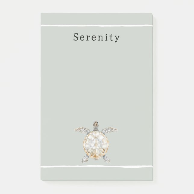 Post-it® Olive Green Sea Turtle Personalized  (Devant)