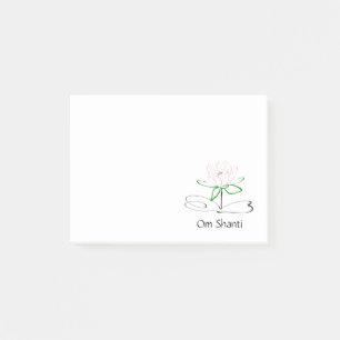 Post-it® Om Shanti Pink Green Lotus Post-its