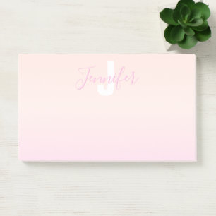 Post-it® Ombre de couleur rose pâle et rose pâle Nom et mon