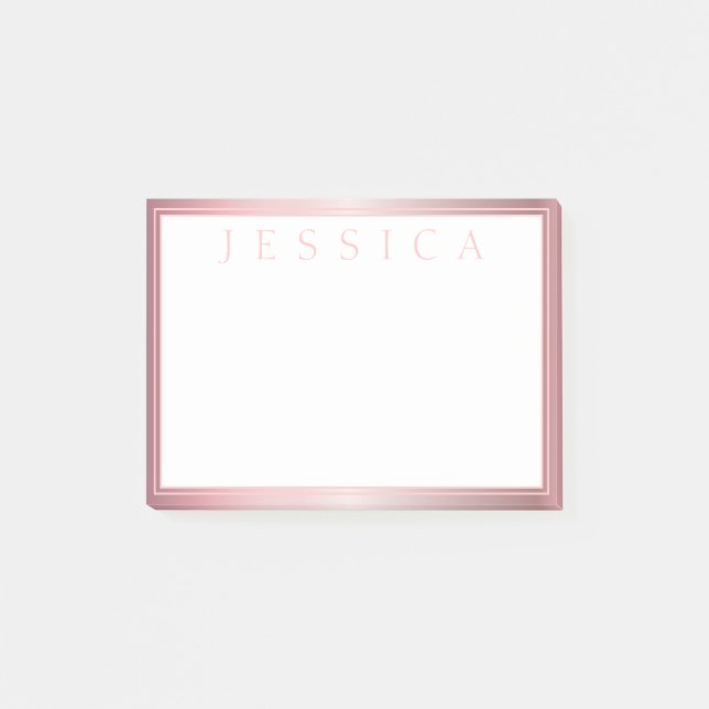 Post-it® Ombre Rose Blush & Subtil | Votre nom (Devant)