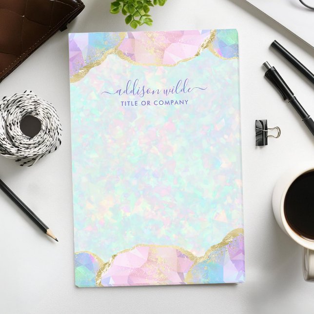 Post-it® Opal Gemstone Pastel Moderne Iridescente Affaires (Créateur téléchargé)