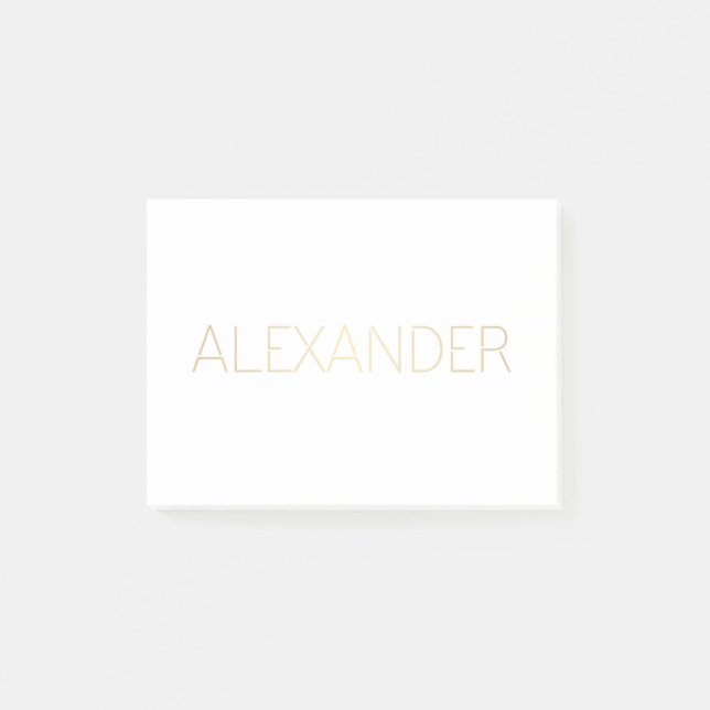 Post-it® Or personnalisé d'Alexandre de police de pochoir (Devant)