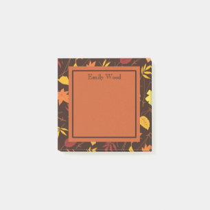 Post-it® Orange Brown Personnalisé Feuilles d'automne Post