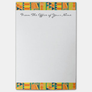 Post-it® Orange coloré Abstrait Aztec Tribal Print Pattrn