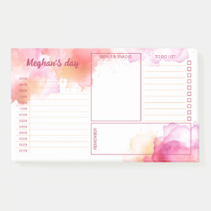 Post-it® Orange Fuchsia Aquarelle Aquarelle Stains Daily Pl