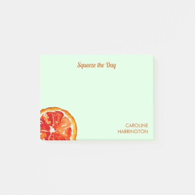 Post-it® Orange Squeeze Day Cute Inspirational Citrus (Devant)