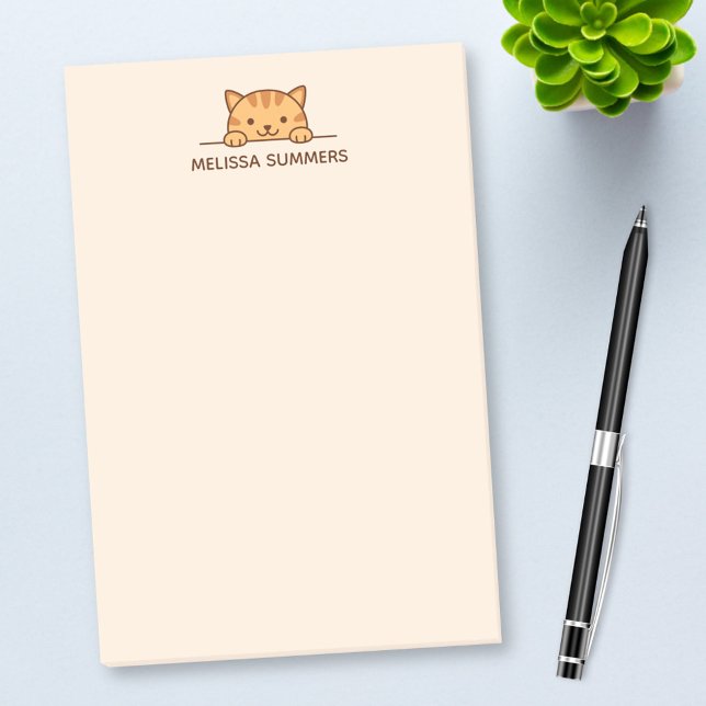 Post-it® Orange Tabby Cat Pékin au-dessus de Nom Personnali (Créateur téléchargé)