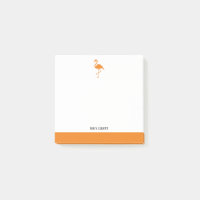 Orange vif sur flamant rose blanc & bordure avec n