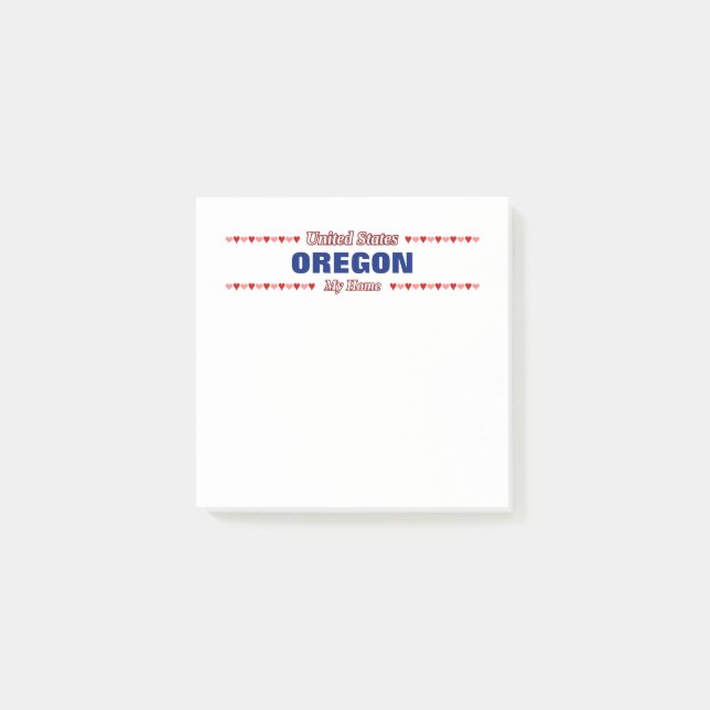 Post-it® OREGON - Ma patrie - États-Unis;Coeurs (Devant)