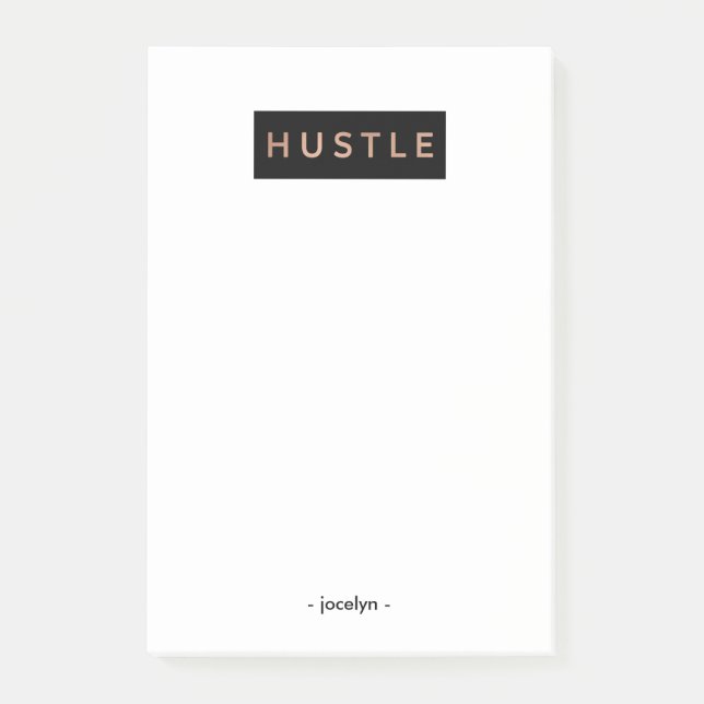Post-it® Ostèle| Blanc noir et rose moderne (Devant)