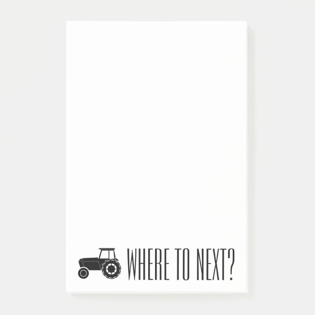 Post-it® Où à après ? Bloc - notes de tracteur de ferme (Devant)