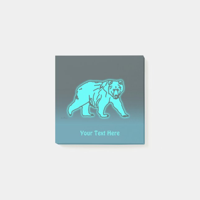 Post-it® Ours bleu Kodiak (Devant)