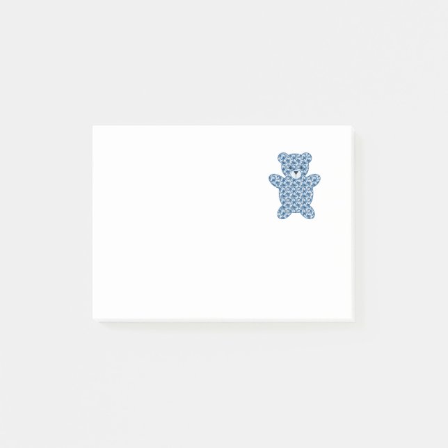 Post-it® Ours de nounours modelé par bleu mignon (Devant)