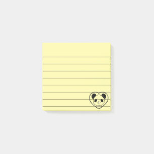 Post-it® Ours De Panda En Caoutchouc Et Linge Coeur 3x3