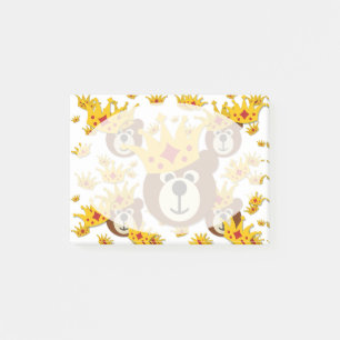 Post-it® Ours en peluche souriant avec couronne