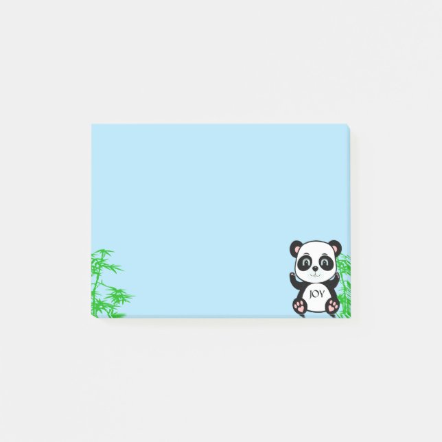 Post-it® Ours et bambou de Panda mou sur bleu clair (Devant)