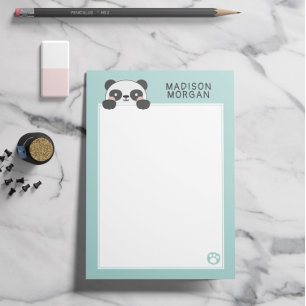 Post-it® Ours Panda Mignon Turquoise & Pattes Ajoutez Votre