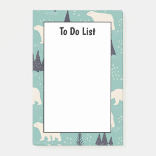 Post-it® Ours Polaires dessinés à la main Liste des arbres