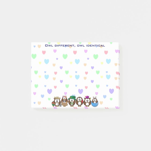 Post-it® owl different - owl identique (Devant)