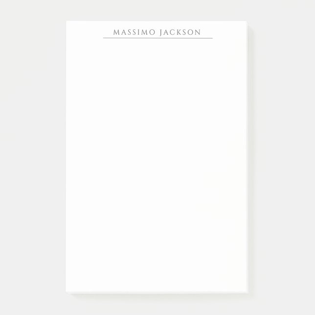 Post-it® Own Name Calligraphy Chic Plain Simple Black White (Devant)