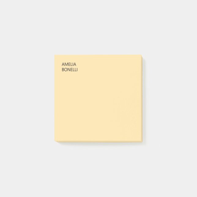 Post-it® Own Name Modern Minimal Professional Plain Beige (Devant)