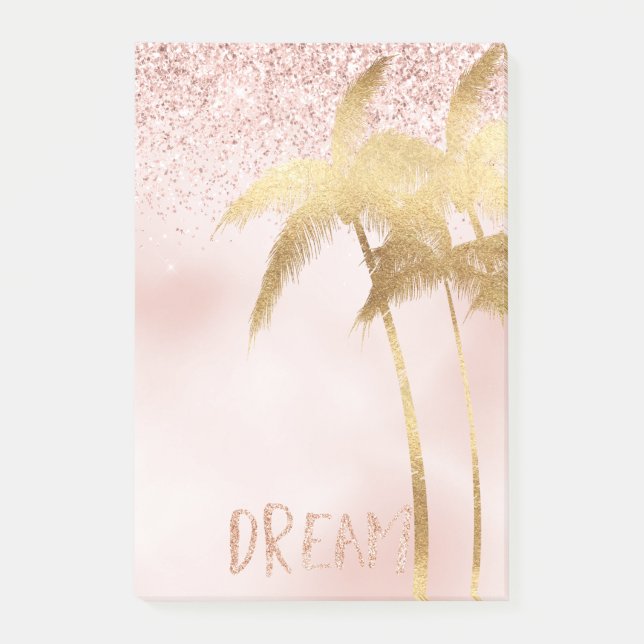 Post-it® Palmiers d'or Pink Ombre Parties scintillant Dream (Devant)