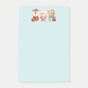 Post-it® Pals de Noël - Rennes, Ours et Lapin