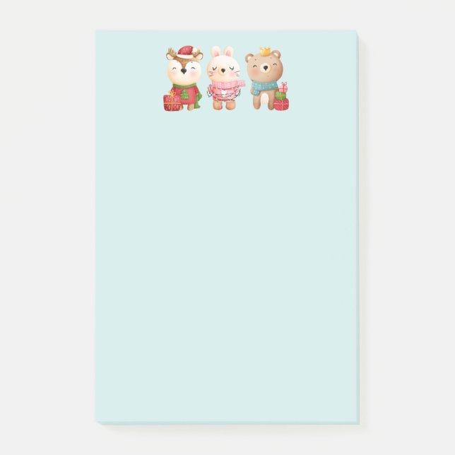 Post-it® Pals de Noël - Rennes, Ours et Lapin (Devant)