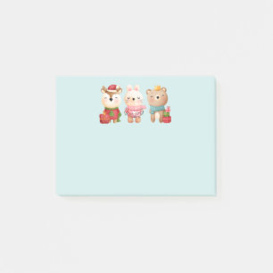 Post-it® Pals de Noël - Rennes, Ours et Lapin
