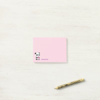 Panda mignonne avec un coeur rose Nom personnalisé