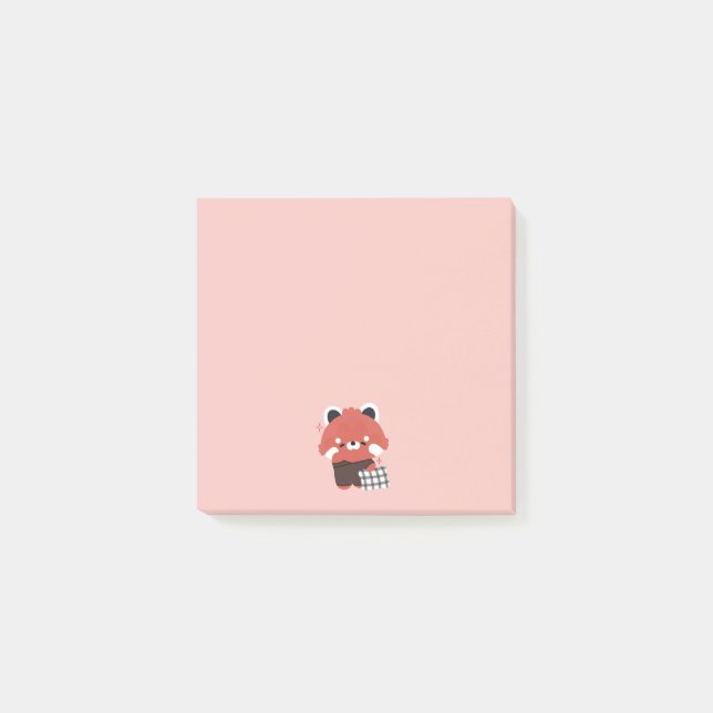 Post-it® Panda rouge mignonne dorée (Devant)