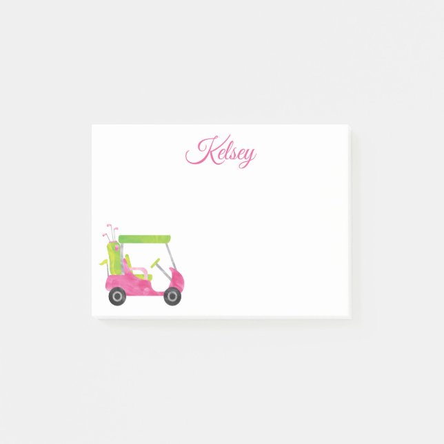 Post-it® Panier de golf rose aquarelle personnalisé (Devant)