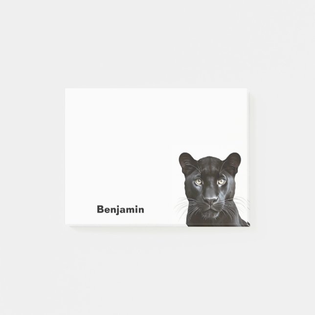 Post-it® Panther Animal Portrait Cool Nom personnalisé (Devant)