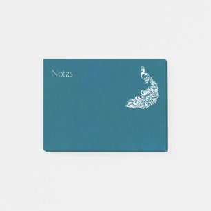 Post-it® Paon blanc sur design Art Déco audacieux et élégan
