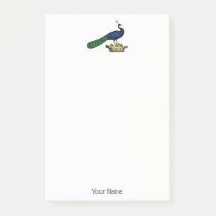 Post-it® Paon stylisé vintage héraldique sur couronne C