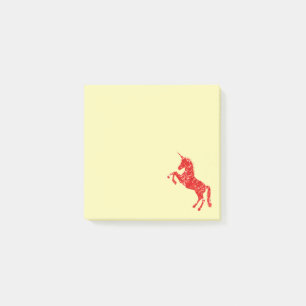 Post-it® Papier à lettres d'art pour fille à licorne rouge 