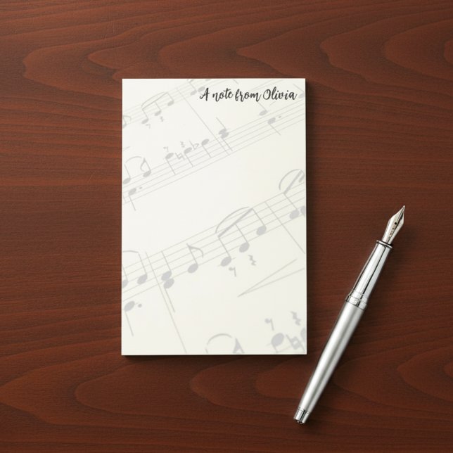 Post-it® Papier à Musique Note De Notes Adhésives Nom Perso (Sheet music sticky notes with custom name.)