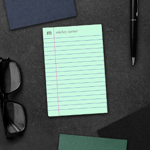 Post-it® Papier carnet Mint vert Ajouter votre nom et initi