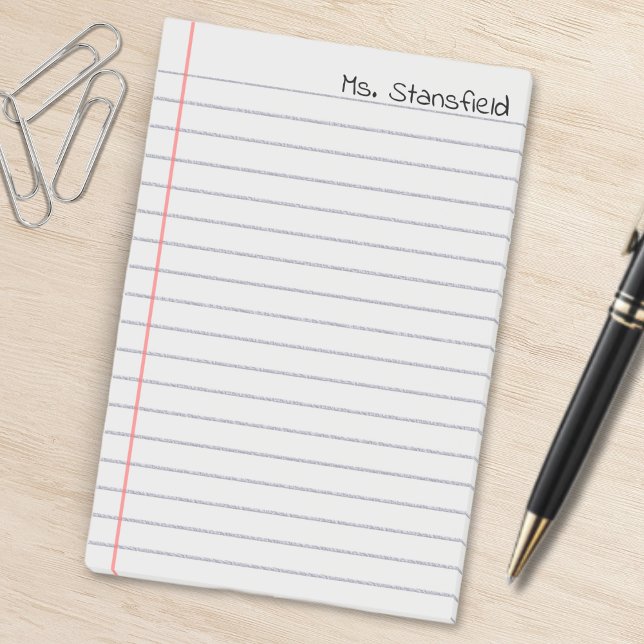 Post-it® Papier de Carnet à fils pour l'enseignant (lined notebook paper stick notes for teachers or students)