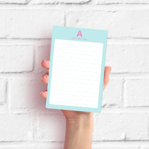 Post-it® Papier ligné au monogramme bleu pastel