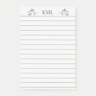 Post-it® Papier ligné personnalisé avec monogramme de feuil