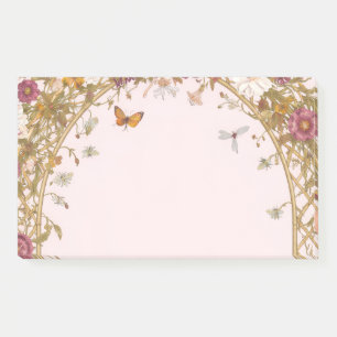 Post-it® Papier note adhésif botanique rose romantique vint