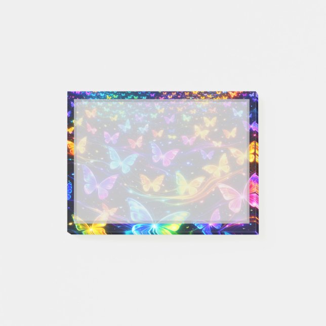 Post-it® Papier note couleur néon avec motif papillon (Devant)
