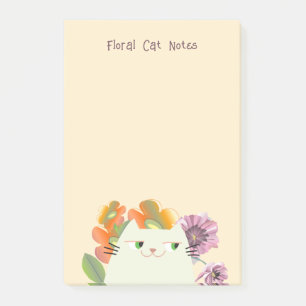 Post-it® Papier notes adhésif Chat Floral Mignon Kawaii Fle
