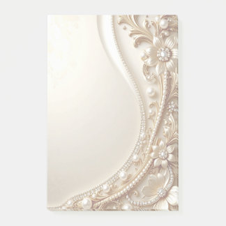 Post-it® Papier notes élégant orné floral or