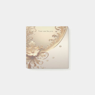 Post-it® Papier notes floral doré orné