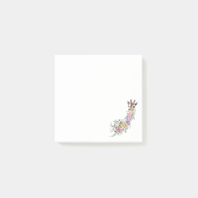 Post-it® Papier notes girafe Fleurs adhésifs (Devant)