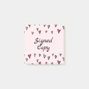 Post-it® Papier-notes Hearts Signed Copy pour auteurs